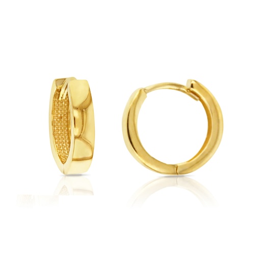 [EAR663] 9Y 2.5MM X 8MM FLAT PLAIN HUGGIE