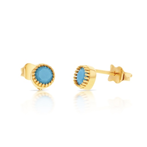 [EAR778] ## 9Y PLAIN TURQUOISE STUD