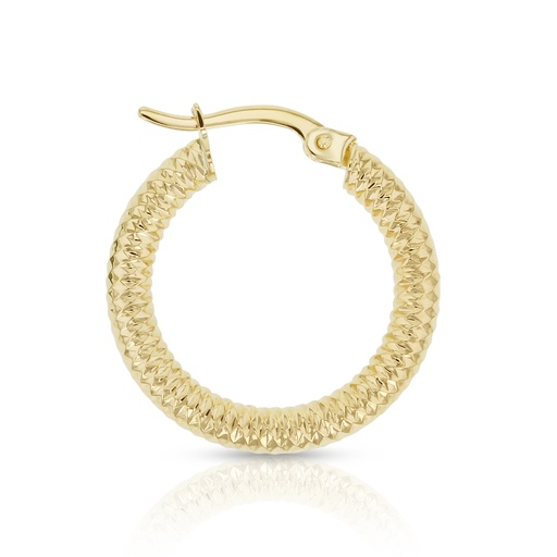 [EAR844] ### 9Y DIAMOND CUT 15MM HOOP