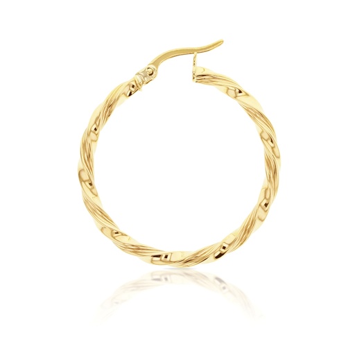 [EAR654] ## 9Y TWIST 25MM HOOP