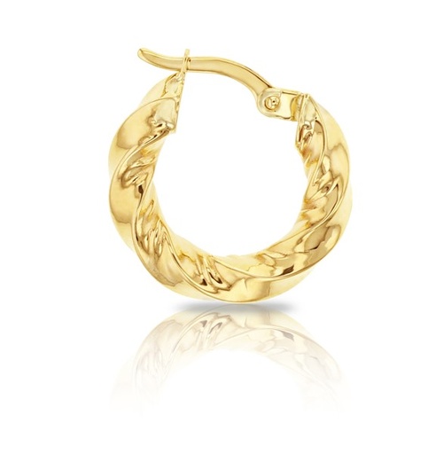 [EAR593] ### 9Y 4MM X 10MM TWIST HOOP