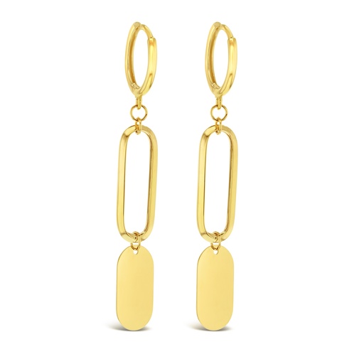 [EAR958] ## 9Y DISC OVAL DROP HUGGIE