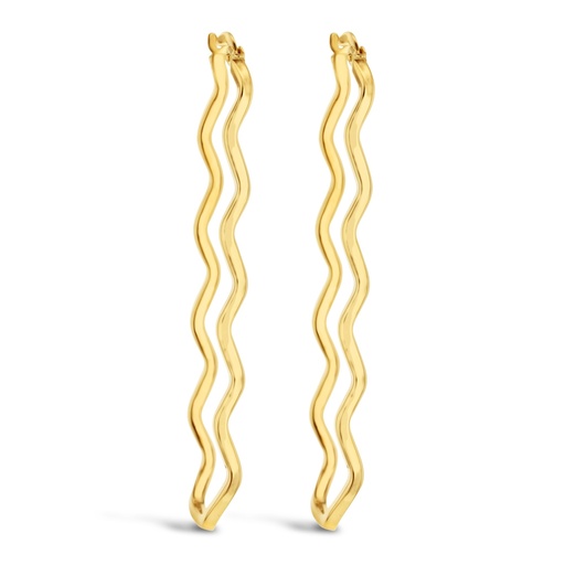 [EAR968] ## 9Y WAVEY OVAL HOOP