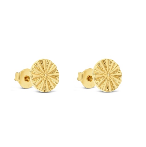 [EAR902] ## 9Y RIPPLED SUN STUD EARRINGS
