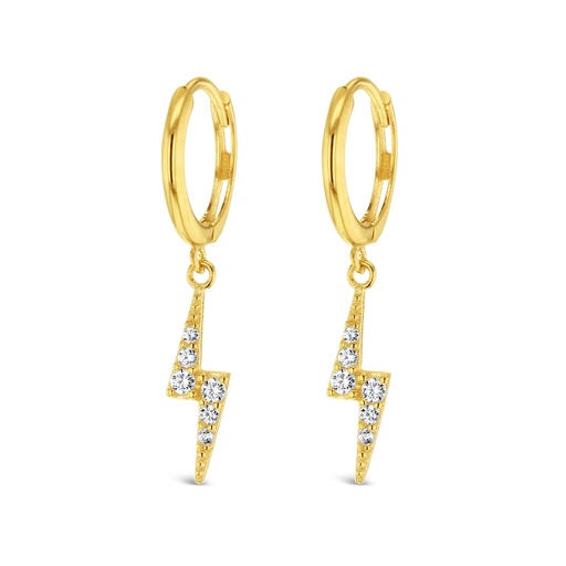 [EAR960] ### 9Y CZ LIGHTING BOLT HUGGIE