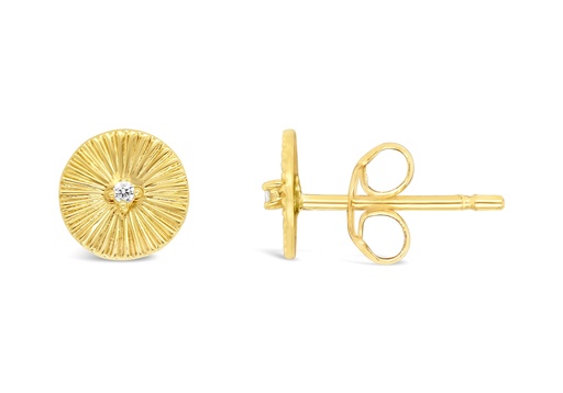 [EAR1100] 9Y RIPPLE CIRCLE STUD WITH CZ