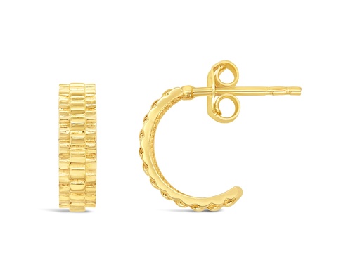 [EAR1117] ## 9Y GATE LINK HALF HOOP STUD