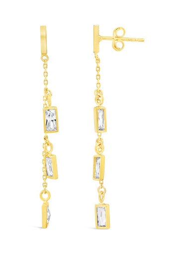 [EAR1120] ### 9Y TRIPLE CZ DROP STUD