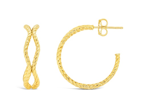 [EAR1124] ## 9Y OPPOSITE WAVE TWIST WIRE STUD
