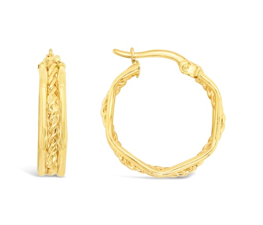 [EAR1125] ## 9Y TRIPLE WIRE HEXAGON HOOP