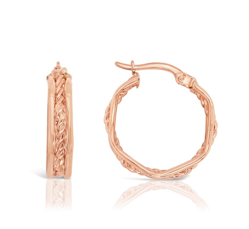 [EAR1126] ### 9R TRIPLE WIRE HEXAGON HOOP