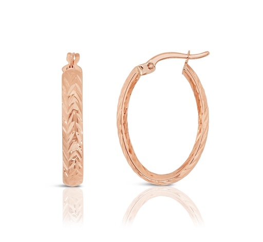[EAR1134] ## 9R CHEVRON DIAMOND CUT OVAL HOOP
