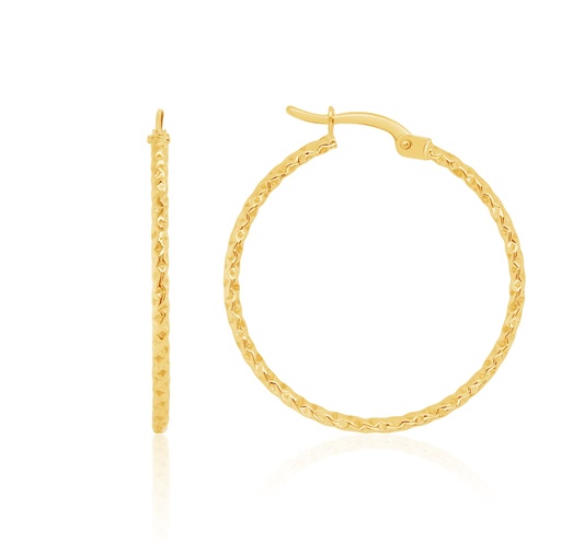 [EAR1137] ## 9Y DIMPLED 25MM HOOP