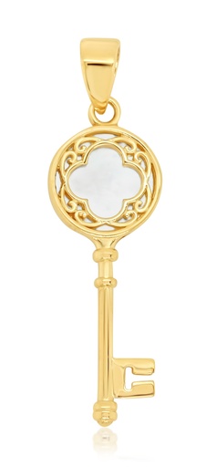 [PD125] ## 9Y M.O.P. CLOVER KEY PENDANT