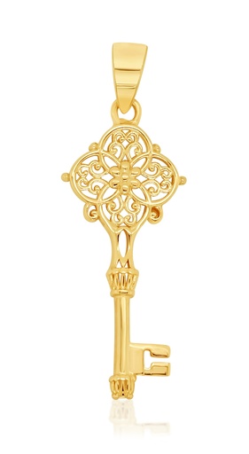 [PD127] ### 9Y FILIGREE KEY PENDANT