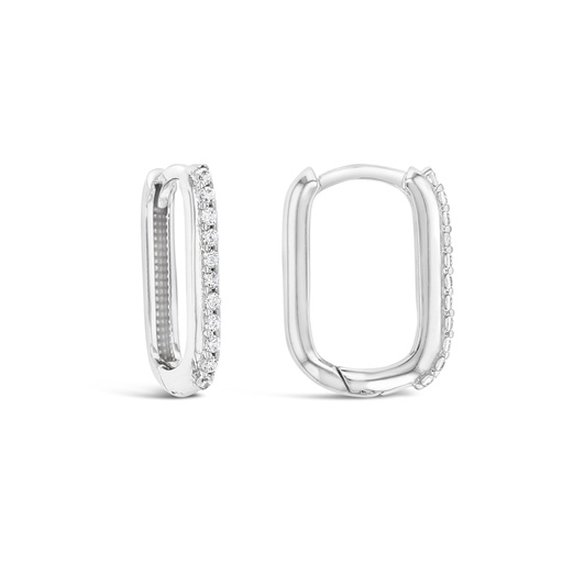 [EAR907] ## 9W CZ MEDIUM PAPERCLIP HUGGIE