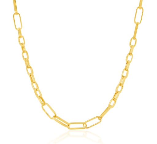 9CT SILVER FILLED PAPERCLIP SMALL 5+10 CHAIN