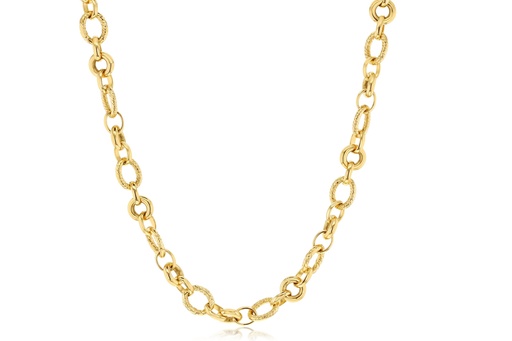 9CT SILVER FILLED FANCY TWIST & PLAIN LINK 10.7MM