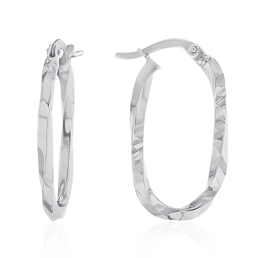 [EAR1145] ### 9W TEXTURED TWISTED OVAL HOOP