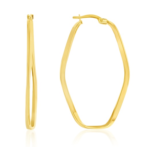 [EAR1147] ## 9Y LARGE OPEN HEXAGON HOOP