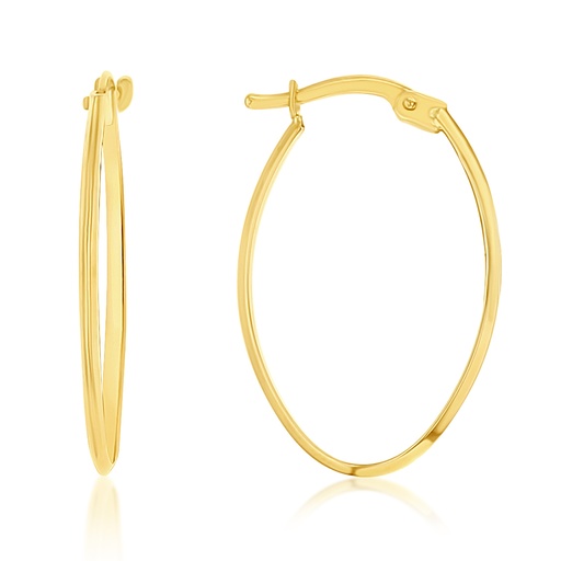 [EAR1148] ## 9Y SUPER FINE KNIFE EDGE OVAL HOOP