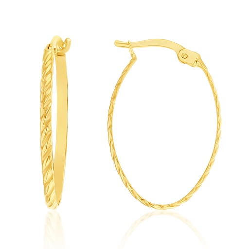 [EAR1149] ## 9Y TWIST PATTERNED OVAL HOOP