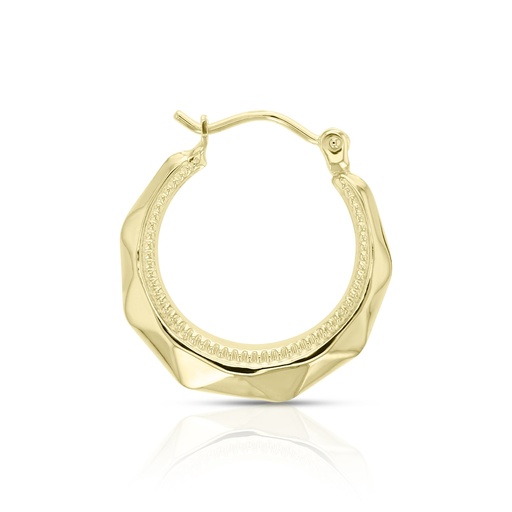 [EAR850] ## 9Y FACETED CRESCENT 14MM HOOP