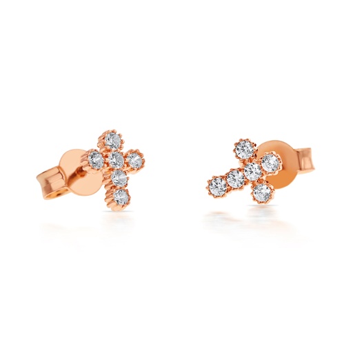 [EAR746] ## 9R CZ SET MINI CROSS STUD