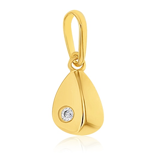 [STPD352] ## 9Y MINI POLISHED TEARDROP WITH CORNER CZ