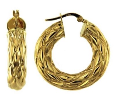 [EAR1189] PREORDER - 9Y CRISS CROSS 7MM TUBE X 15MM HOOP