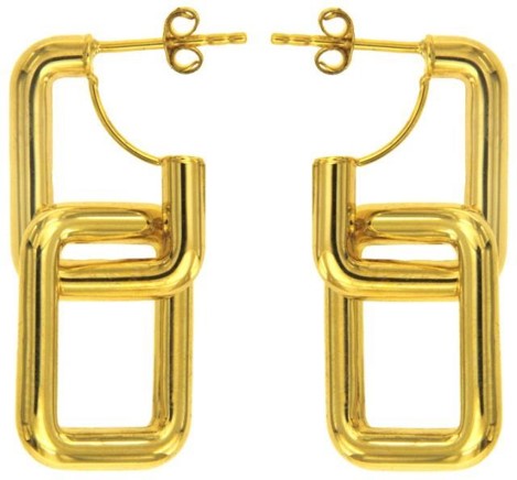 [EAR1190] PREORDER - 9Y CHUNKY SQUARE LINK DROP STUD