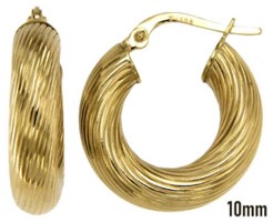 [EAR1191] ### 9Y WIDE TWIST WIRE X 10MM HOOP