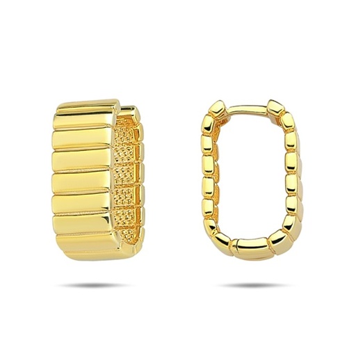 [EAR1198] 9Y RIDGED WIDE OVAL HUGGIE