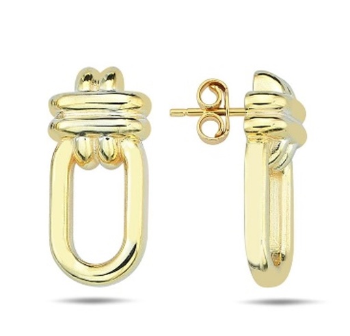 [EAR1200] PREORDER - 9Y GATE KNOT LINK STYLE STUD DROP