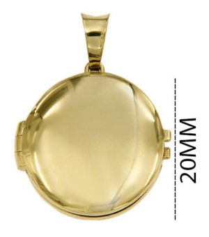 [PD139] PREORDER - 9Y 20MM PLAIN ROUND POLISHED LOCKET