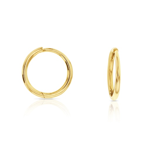 [EAR719] 9Y MEDIUM PLAIN WIRE HUGGIE 10MM
