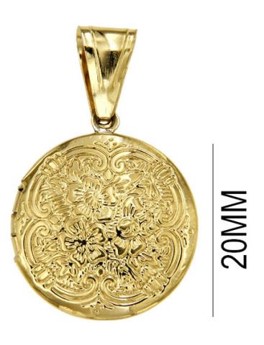 [PD140] PREORDER - 9Y 20MM ROUND ENGRAVED LOCKET