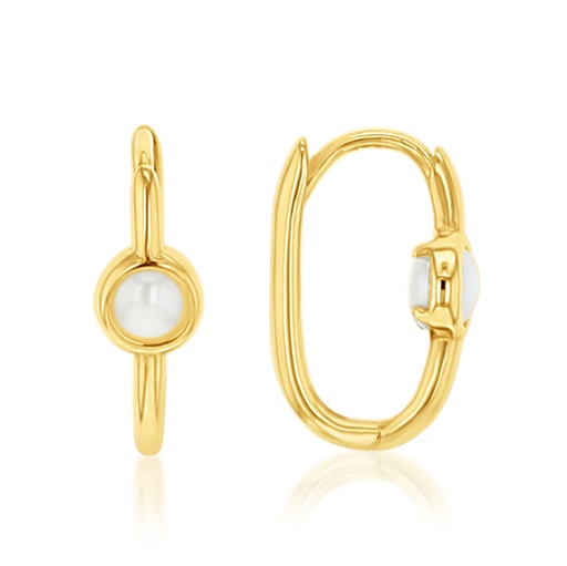 [EAR1207] 9Y ROUND FRESHWATER PEARL IN OVAL HUGGIE
