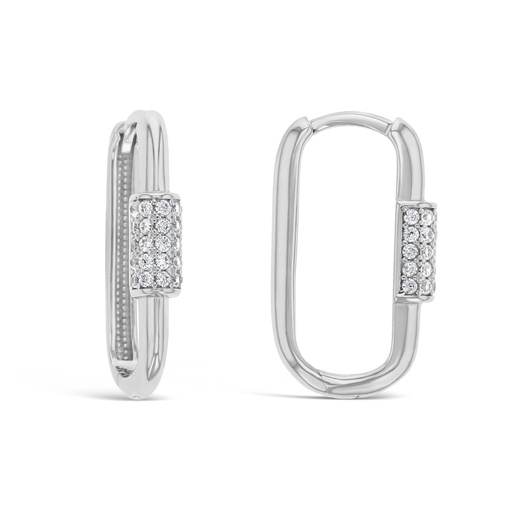 [EAR913] ## 9W FANCY CZ PAPERCLIP HUGGIE