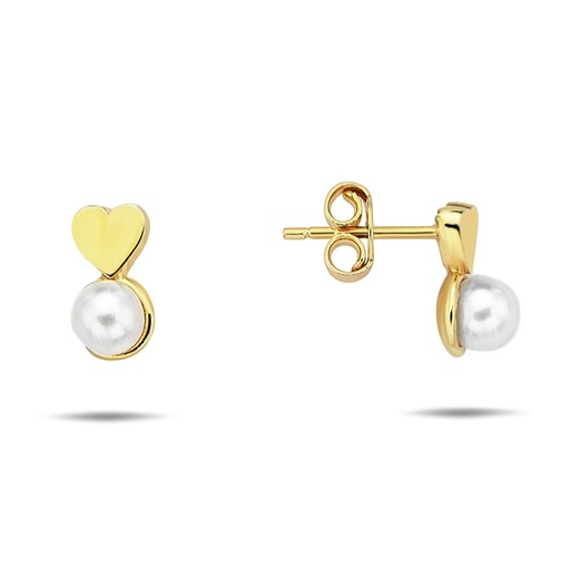 [EAR1234] 9Y MINI HEART PEARL STUD EARRING