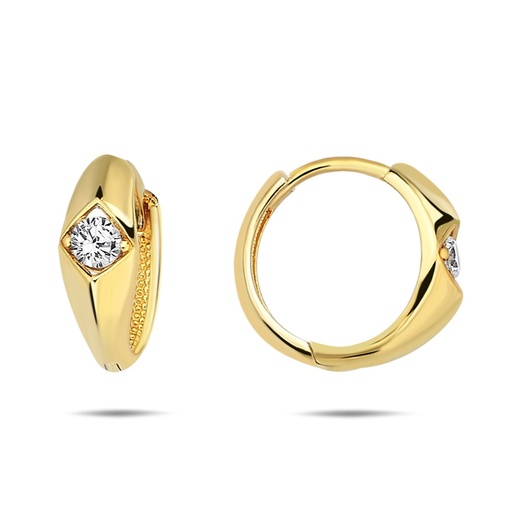 [EAR1239] 9Y TAPERED KNIFE EDGE INSET CZ HUGGIE
