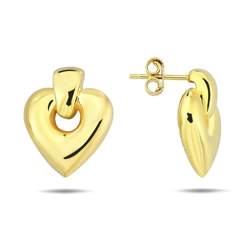 [EAR1243] ### 9Y CHUNKY HEART STUD DROP EARRING
