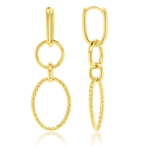 [EAR1244] 9Y HUGGIE WITH MULTI LINK DROP