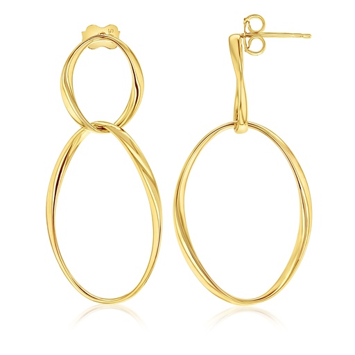 [EAR1245] 9Y OPEN WAVE DROP STUD EARRING