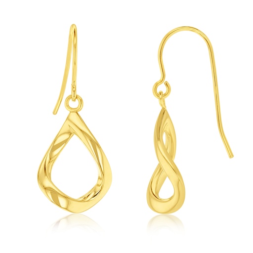 [EAR1247] ## 9Y OPEN WAVEY DROP EARRING