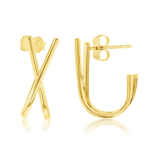 [EAR1251] 9Y CROSSOVER WRAP STUD EARRING