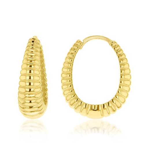 [EAR1254] 9Y HORIZONTAL RIDGED TAPERED HUGGIE