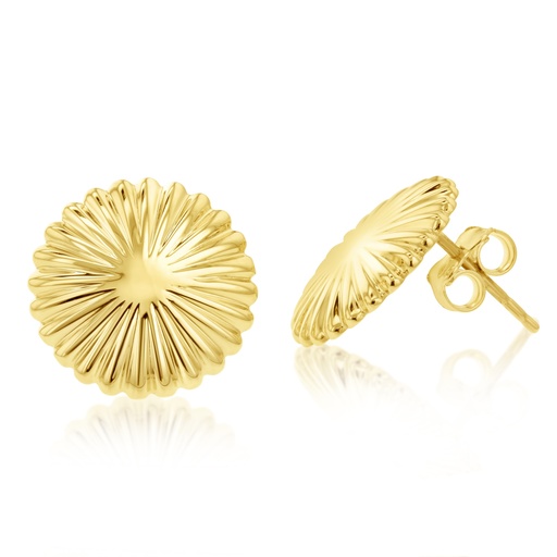 [EAR1260] 9Y LARGE CIRCLE RIPPLE STUD EARRING