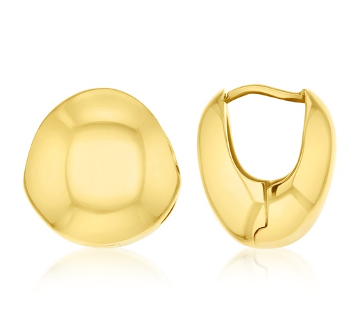 [EAR1265] 9Y LARGE PLAIN BUTTON CLAM HUGGIE