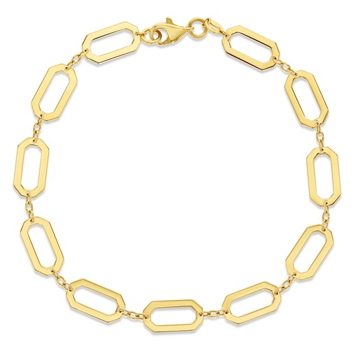 [BB228] 9Y LONG OPEN GEOMETRIC LINK FLAT BRACELET